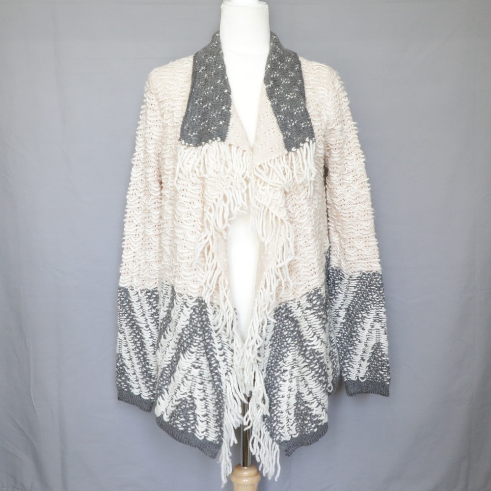Love Stitch Fringe Open Cardigan  Medium NEW